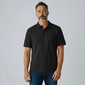 Standard JAMES PERSE Polo Shirt Large Black Short‎ Sleeve Cotton Made in USA